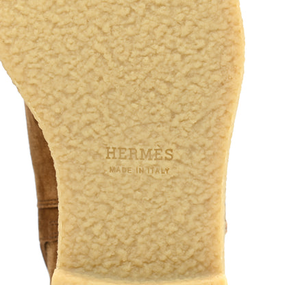 Hermes Velvet Womens Follow Low Boots 35 Brun Fume 6 of 9