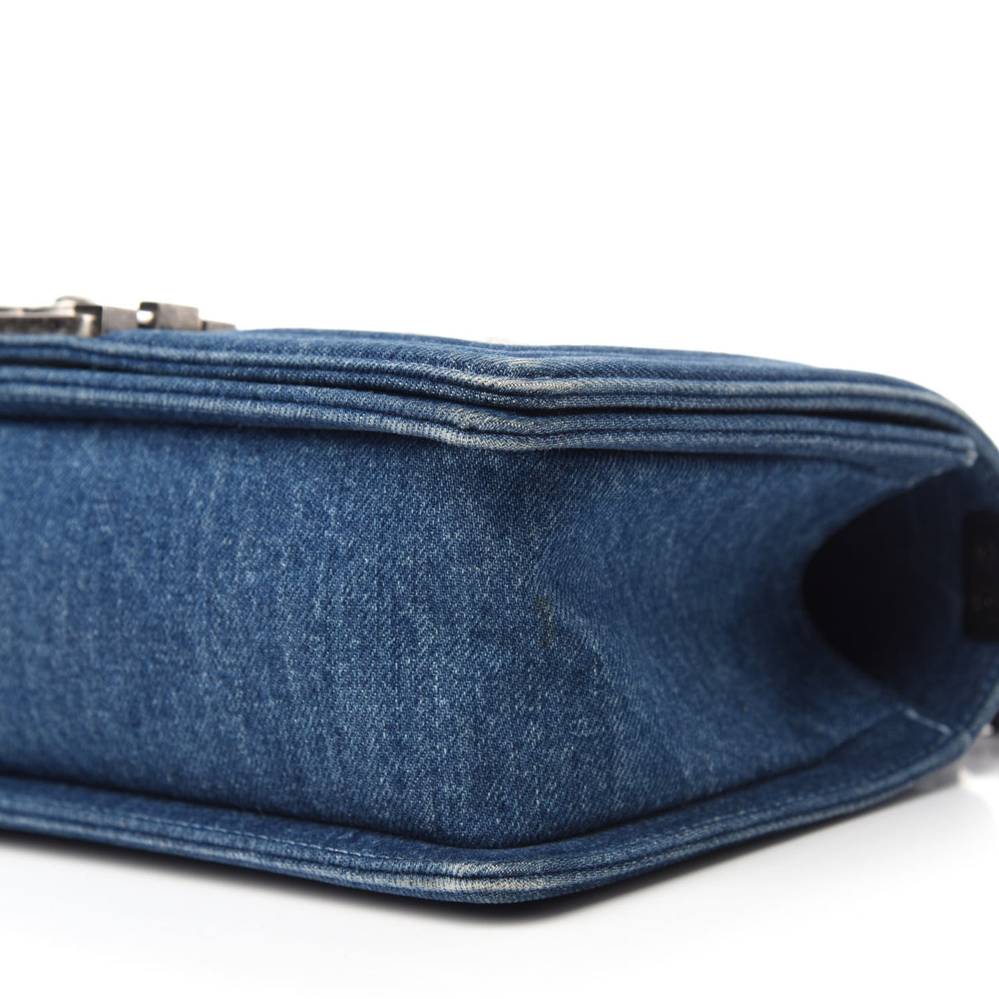 Tweed Denim Medium Boy Flap Dark Blue