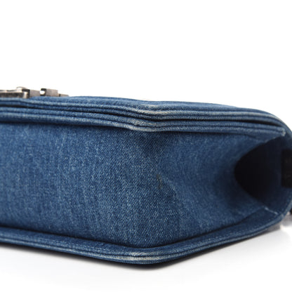 Chanel Tweed Denim Medium Boy Flap Dark Blue 7 of 10