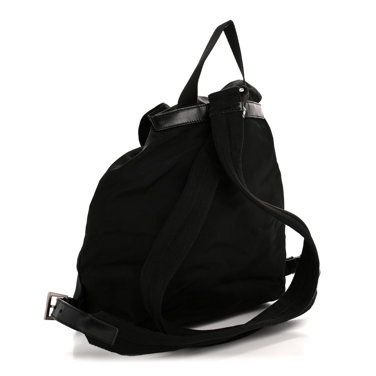 Nylon Vela Single Buckle Backpack  Black