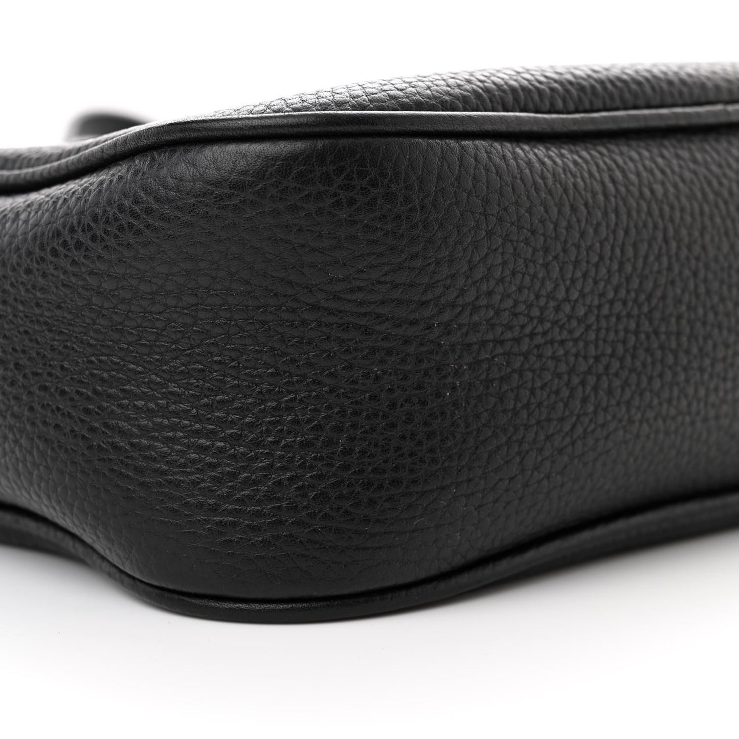 Pebbled Calfskin Small Soho Disco Bag Black