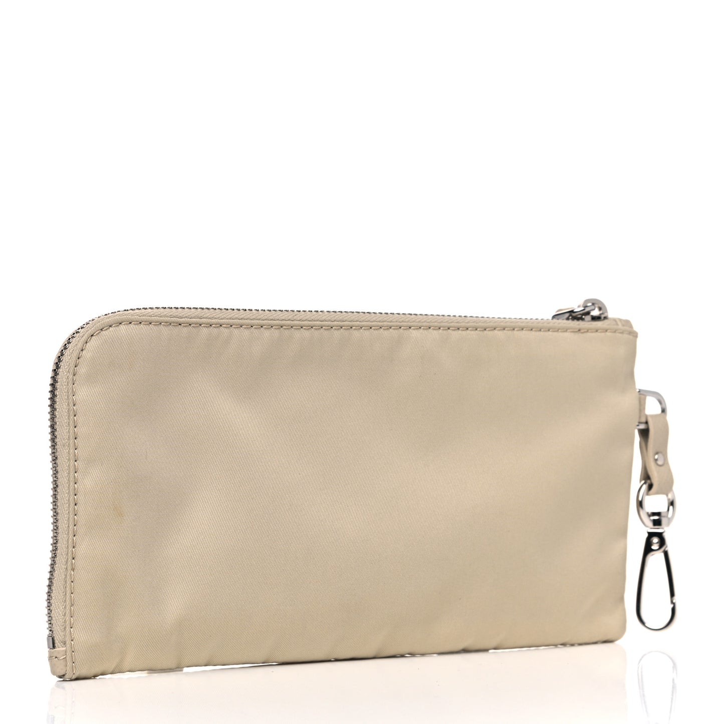 Tessuto Nylon Flat Pouch Beige
