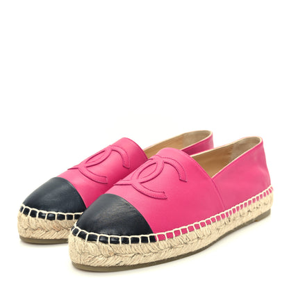 Chanel Lambskin CC Espadrilles 39 Fuchsia Black 4 of 9