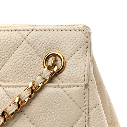 Chanel Caviar Quilted Small Chain Shoulder Bag White 16 of 17