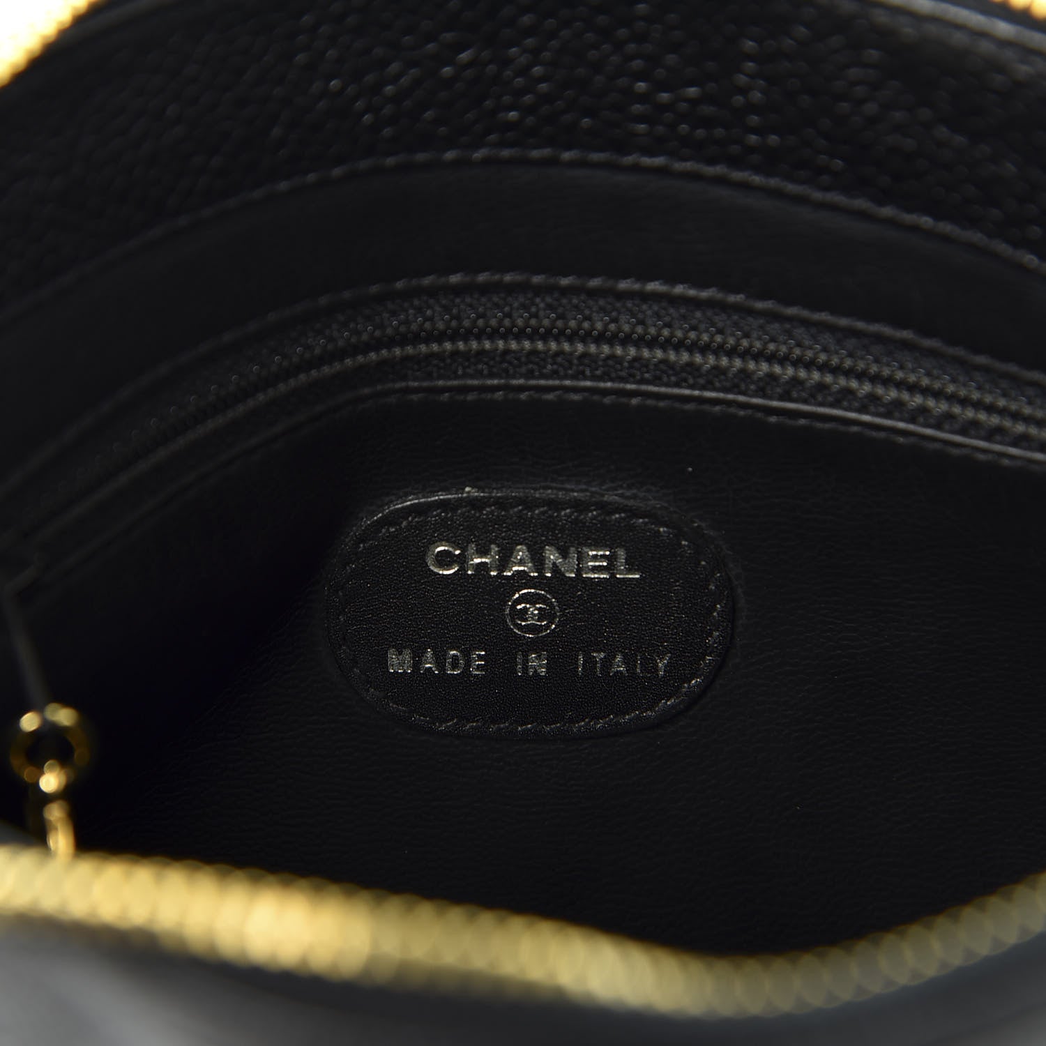 Chanel Caviar Timeless CC Cosmetic Pouch Black 7 of 8