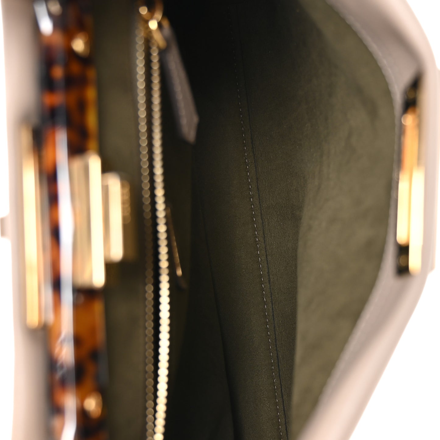 Vitello Seta Plexiglass Tortoise Medium Peekaboo Iconic Satchel Tortora