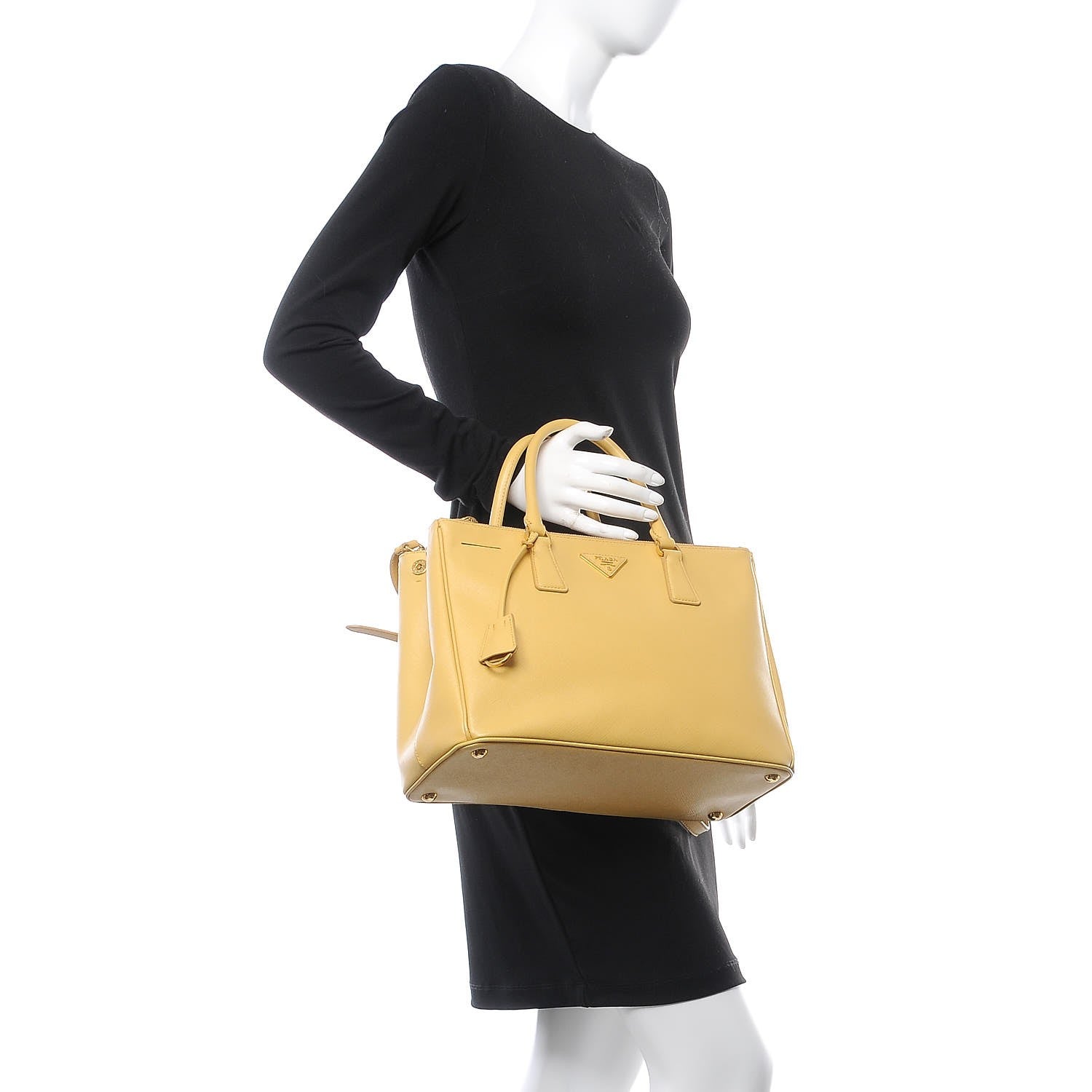 Prada Saffiano Medium Galleria Double Zip Tote Ginestra 2 of 14