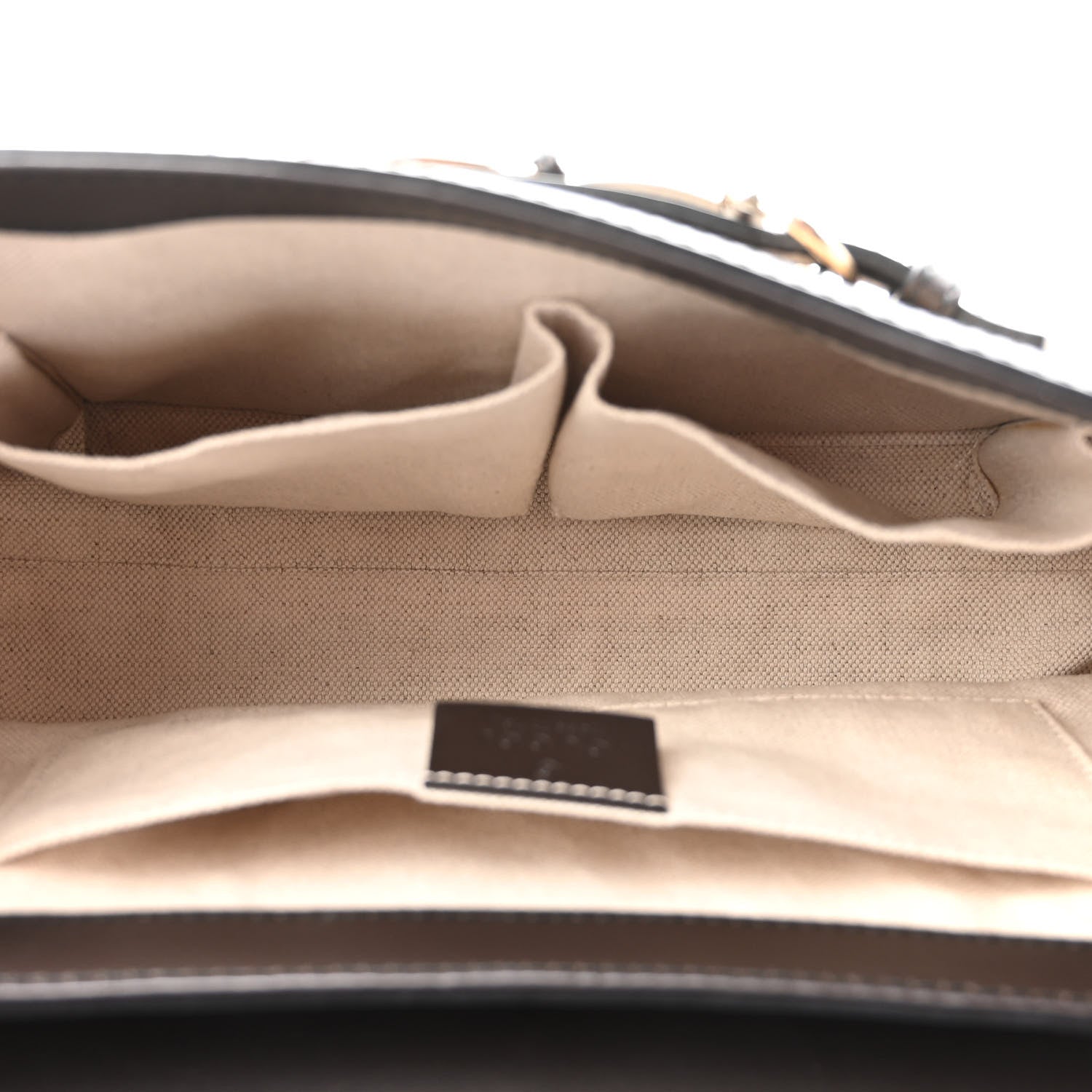 Gucci Monogram Margaux Calfskin Medium Emily Chain Shoulder Bag Beige Ebony Cocoa 5 of 10
