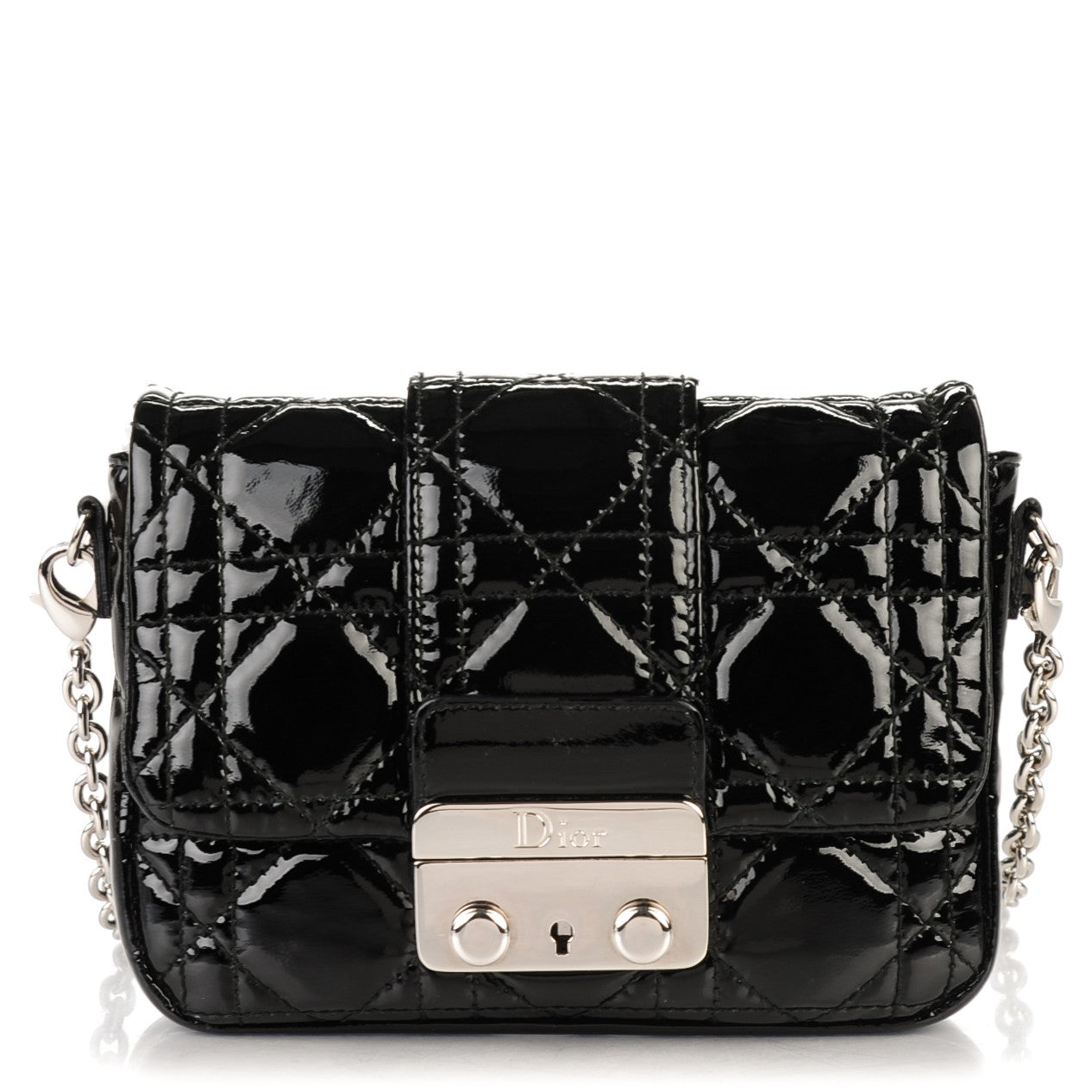 Christian Dior Patent Cannage Mini New Lock Pouch Black 1 of 7