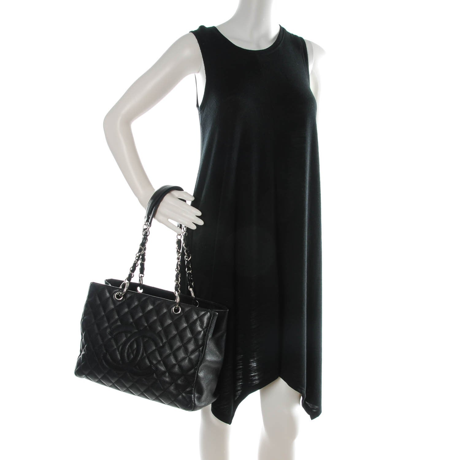 Chanel Caviar Quilted Grand Shopping Tote GST Black 2 of 8