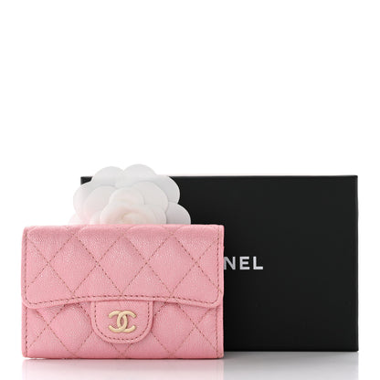 Chanel Iridescent Caviar Quilted Flap Card Holder Rose Pink 9 of 9