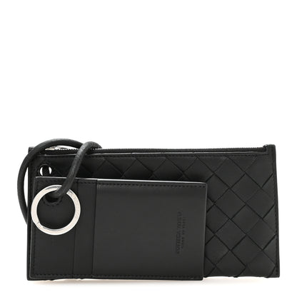 Bottega Veneta Nappa Intrecciato Pouch Wallet Lanyard Black 1 of 6