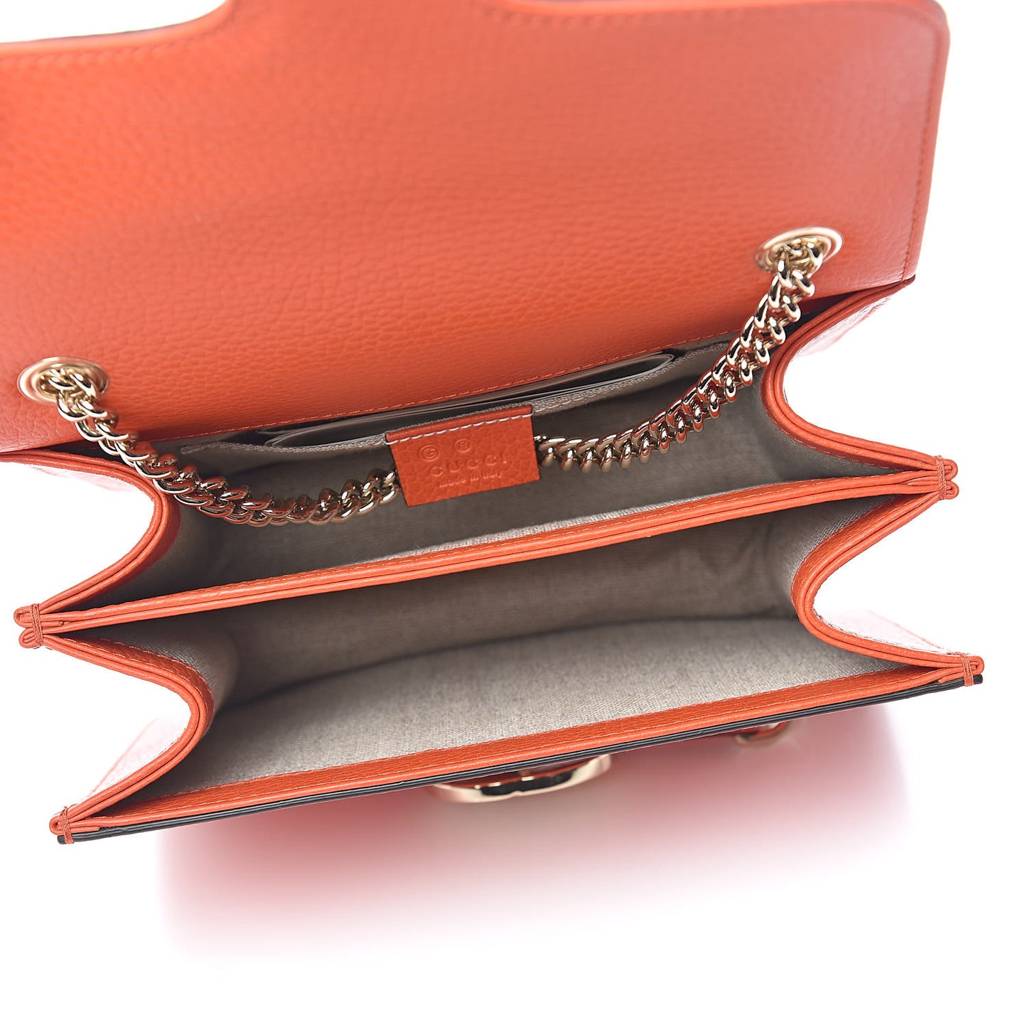 Dollar Calfskin Small Interlocking G Shoulder Bag Sun Orange