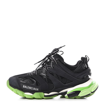 Balenciaga Mesh Nubuck Effect Fabric Glow in the Dark Womens Track Sneakers 38 Black Glow 1 of 11