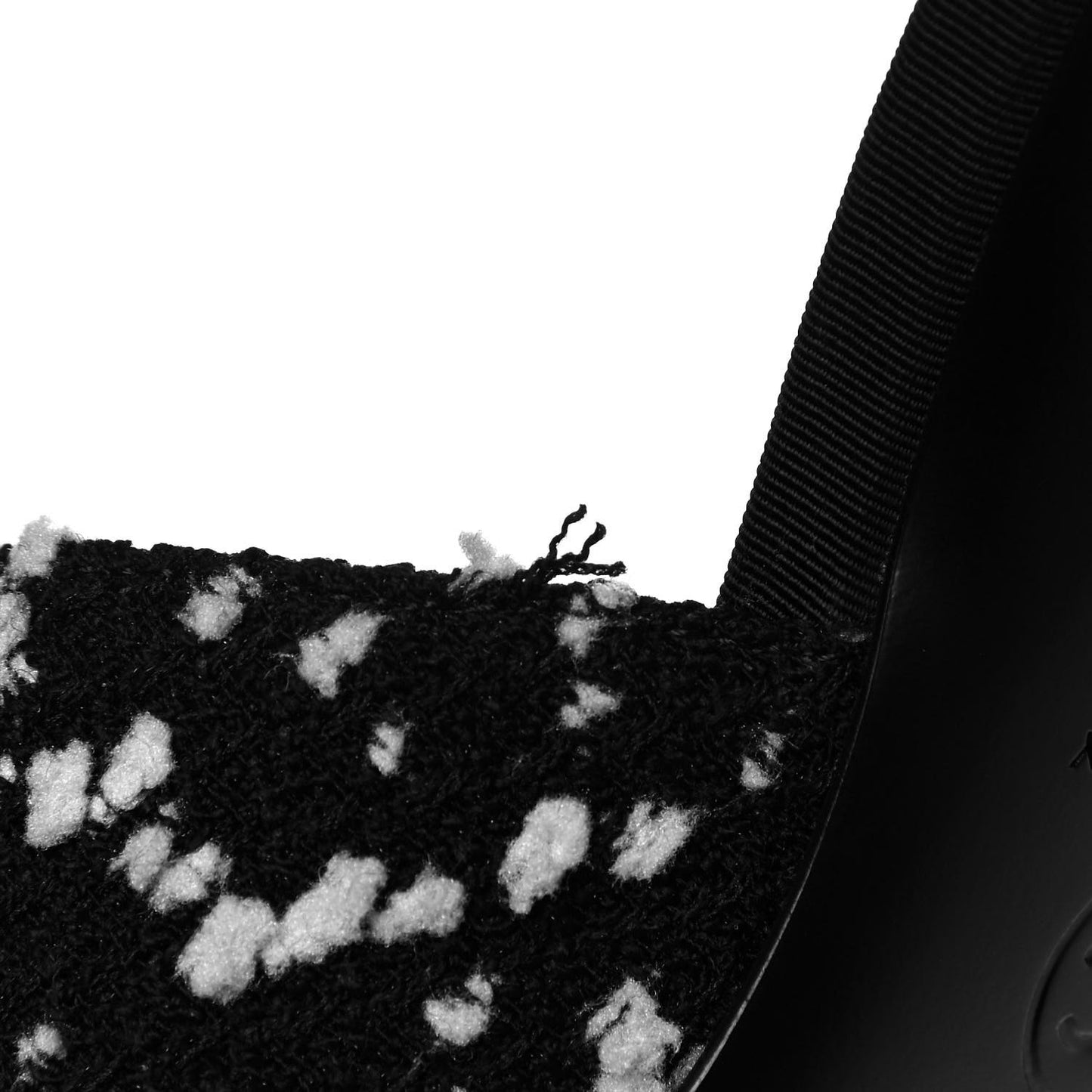 Tweed Pearl Mules 36 Black White