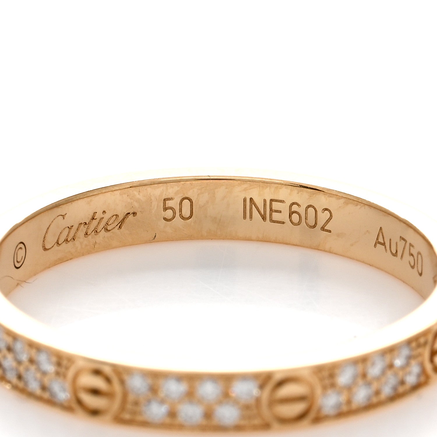 Cartier 18K Yellow Gold Diamond 2.6mm LOVE Paved Band Ring 50 5.25 4 of 5