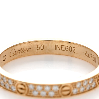 Cartier 18K Yellow Gold Diamond 2.6mm LOVE Paved Band Ring 50 5.25 4 of 5