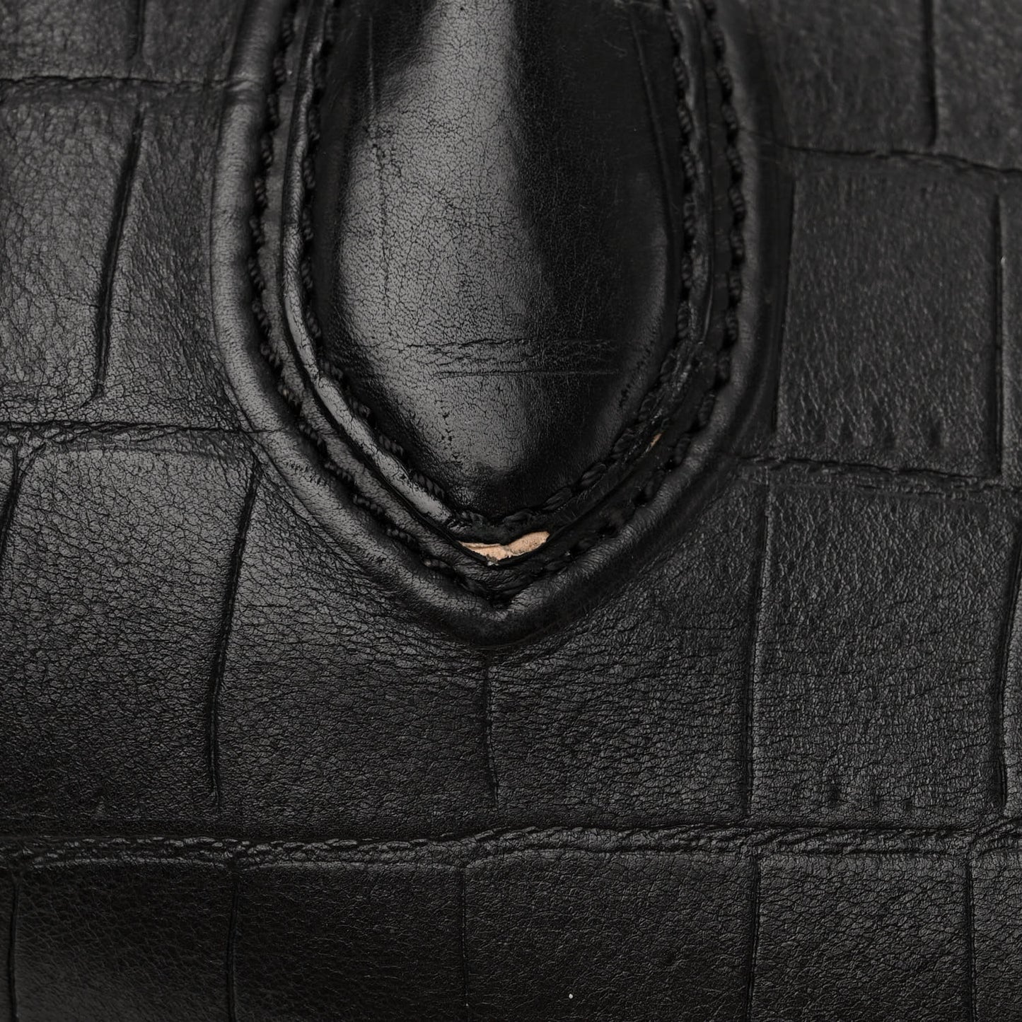 Crocodile Embossed Calfskin Large Phantom Luggage Black