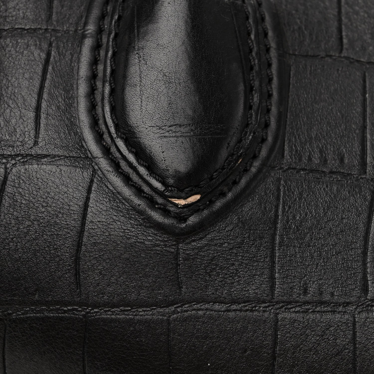Celine Crocodile Embossed Calfskin Large Phantom Luggage Black 9 of 12