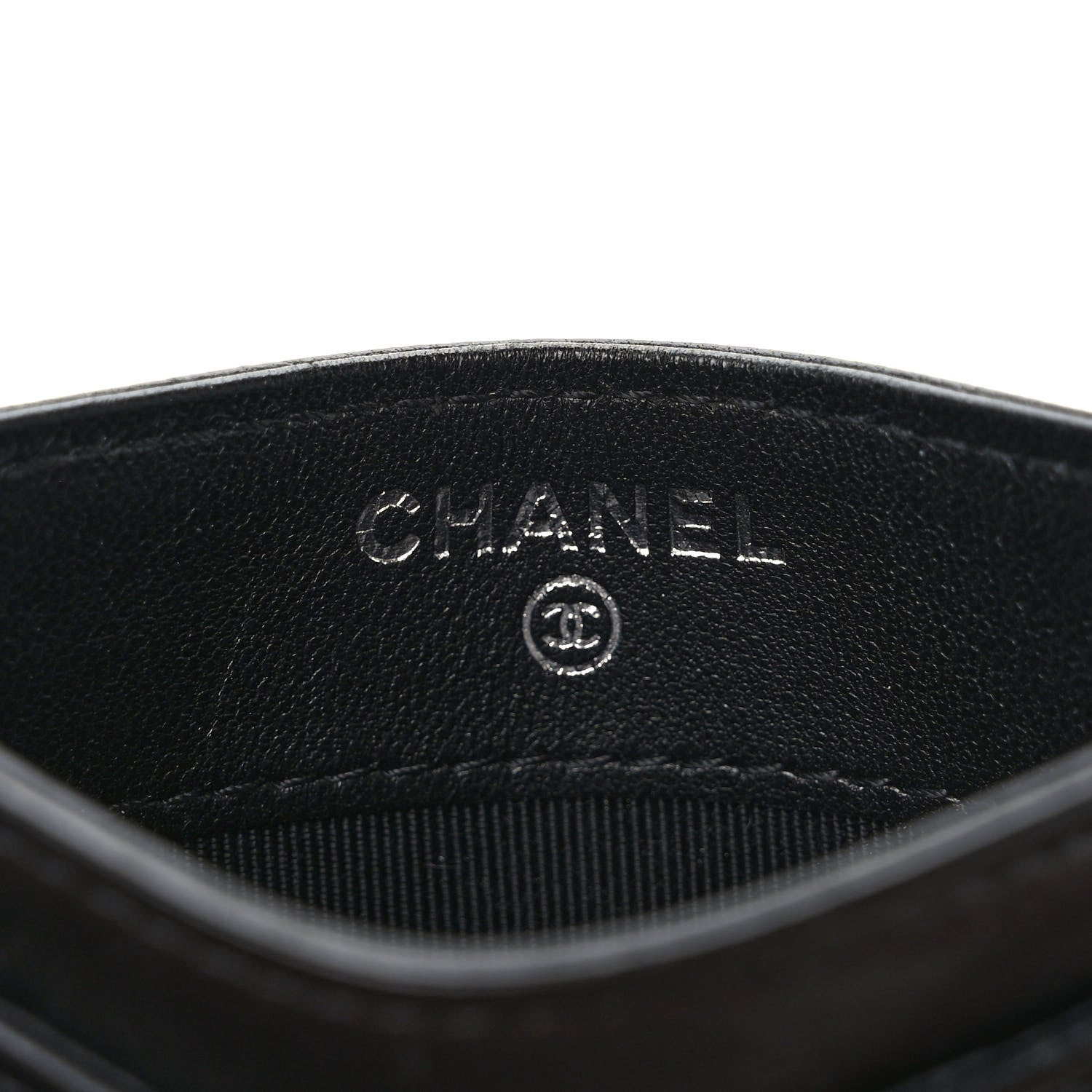 Chanel Lambskin Chevron Quilted Card Holder So Black 6 of 8