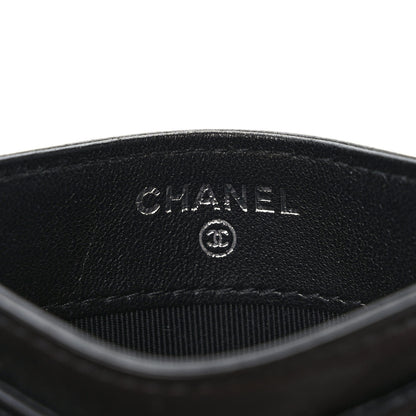 Chanel Lambskin Chevron Quilted Card Holder So Black 6 of 8