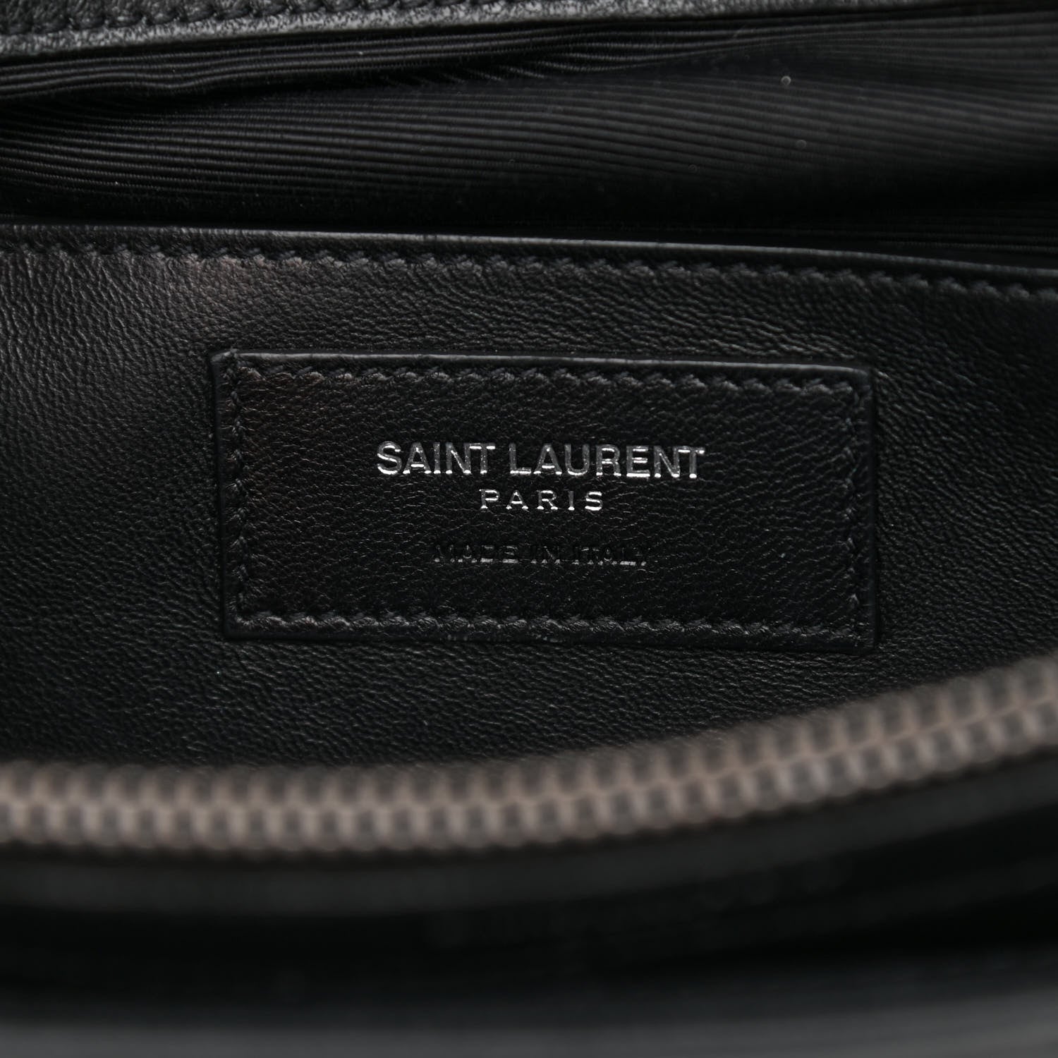 Saint Laurent Sheepskin Matelasse Chevron Monogram Large College Satchel Black 5 of 9