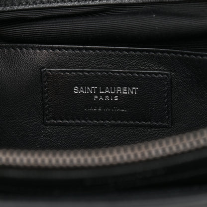 Saint Laurent Sheepskin Matelasse Chevron Monogram Large College Satchel Black 5 of 9