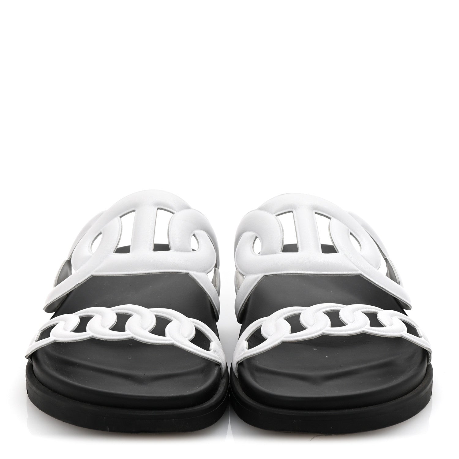 Hermes Nappa Womens Extra Sandals 38 White 3 of 10