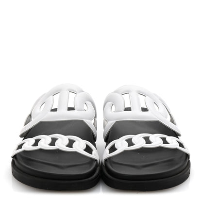 Hermes Nappa Womens Extra Sandals 38 White 3 of 10