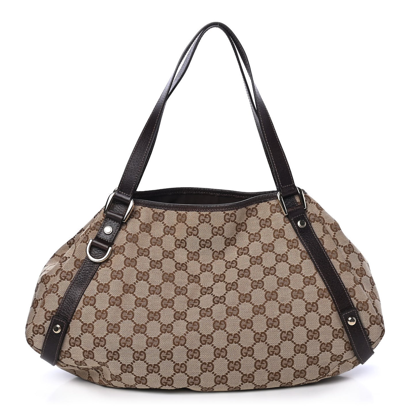 Monogram Medium Abbey Shoulder Bag Dark Brown