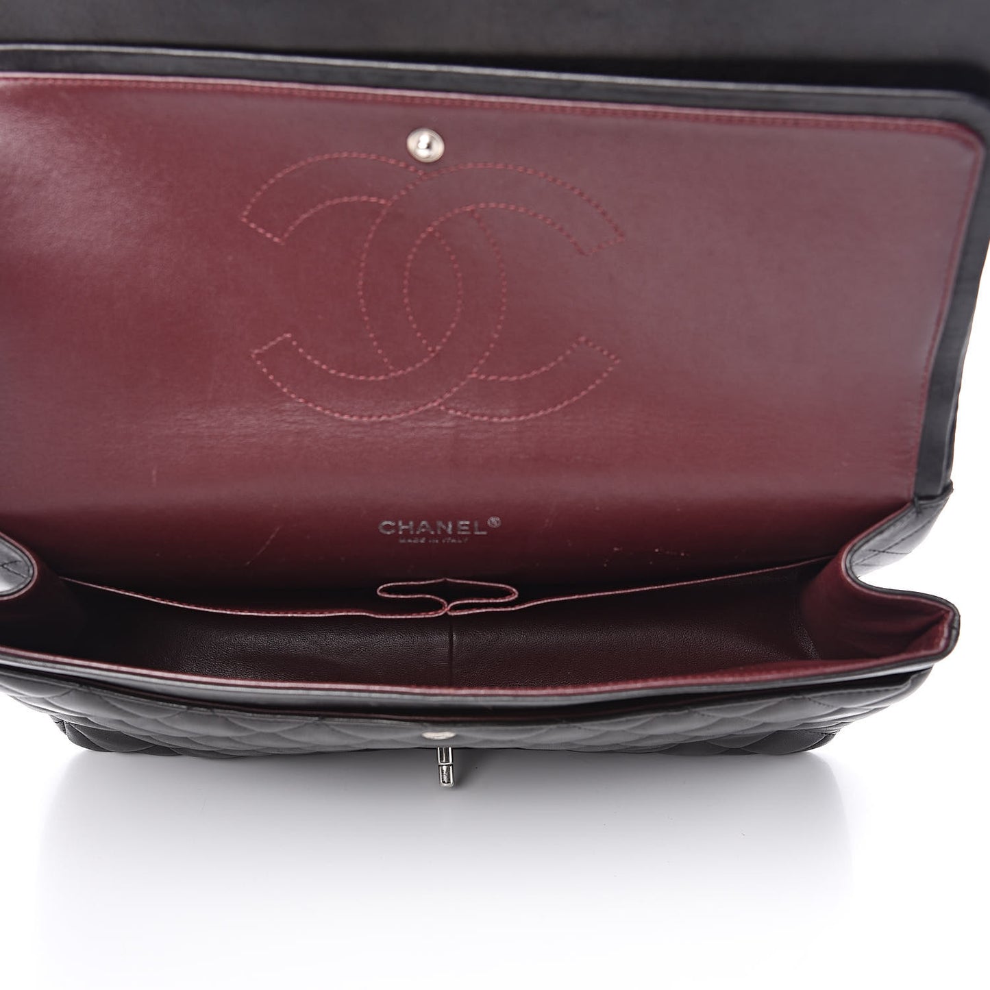 Lambskin Quilted Maxi Double Flap Black