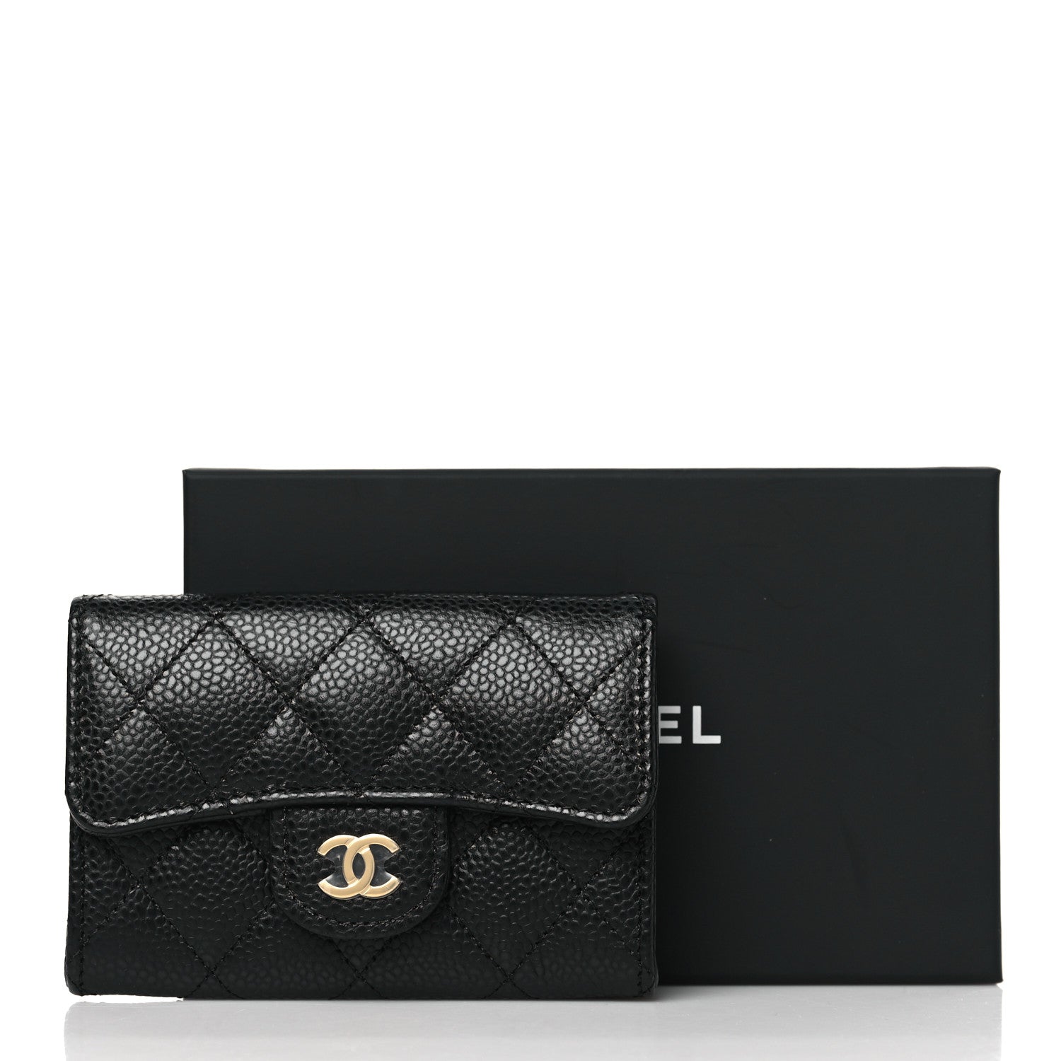 Chanel Caviar Quilted Flap Card Holder Wallet Black 10 of 10