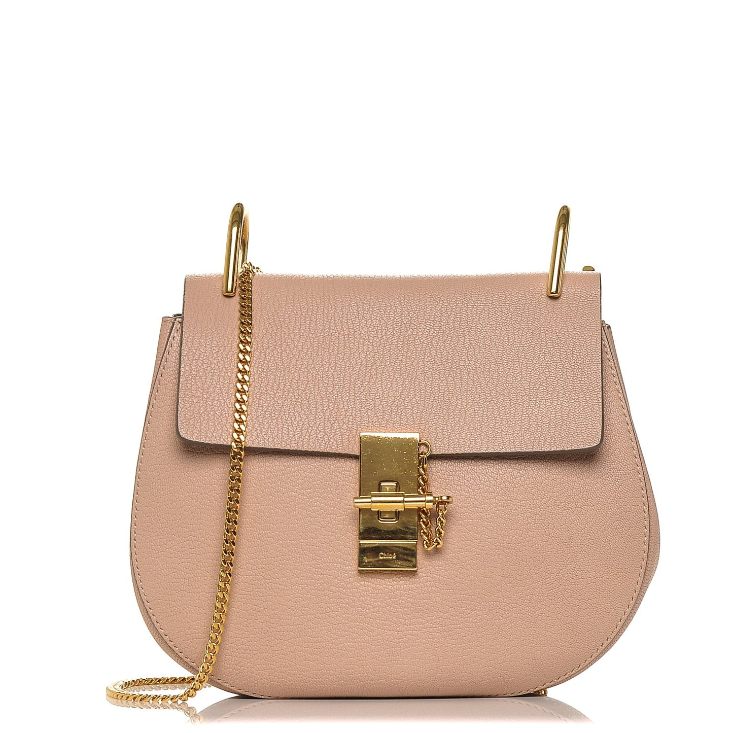 Grained Lambskin Medium Drew Shoulder Bag Cement Pink