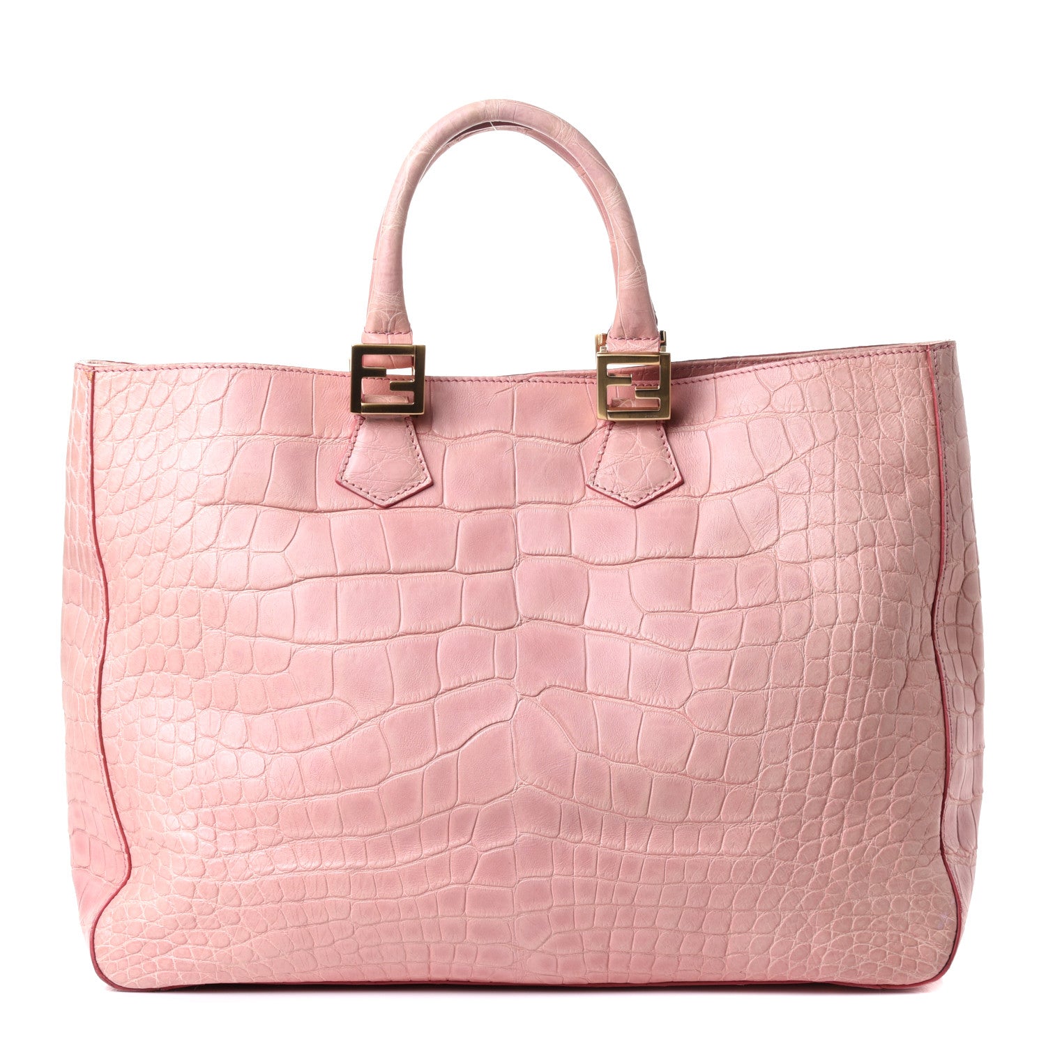 Fendi Alligator Large Twins Tote Pink 2 of 18