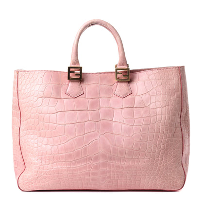 Fendi Alligator Large Twins Tote Pink 2 of 18