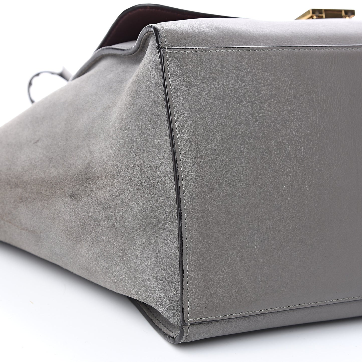Crocodile Embossed Nubuck Medium Trapeze Grey