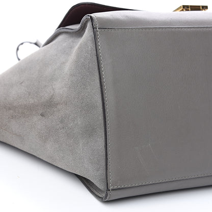 Celine Crocodile Embossed Nubuck Medium Trapeze Grey 11 of 23