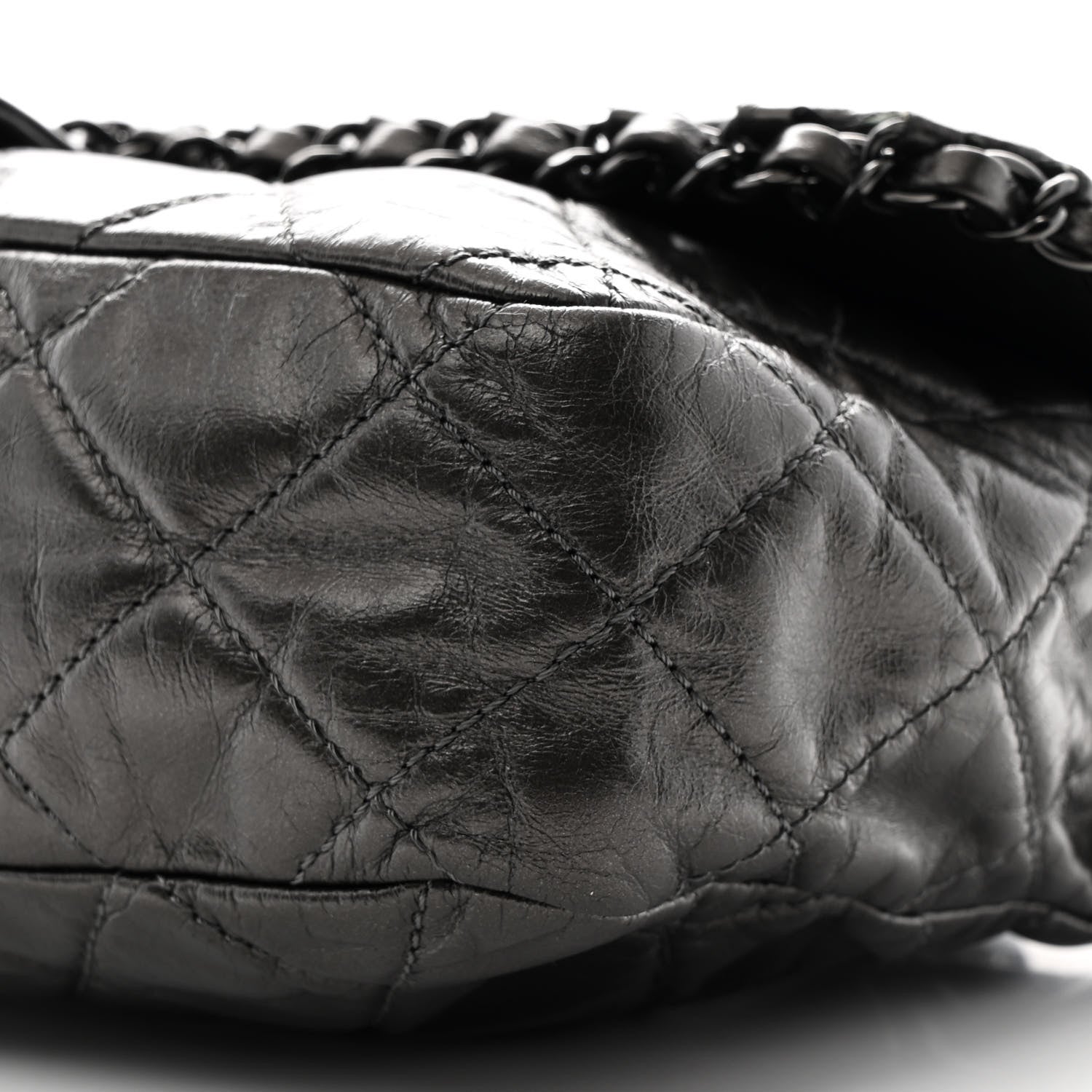 Chanel Metallic Calfskin Quilted Medium Chain Me Flap Grey 10 of 10