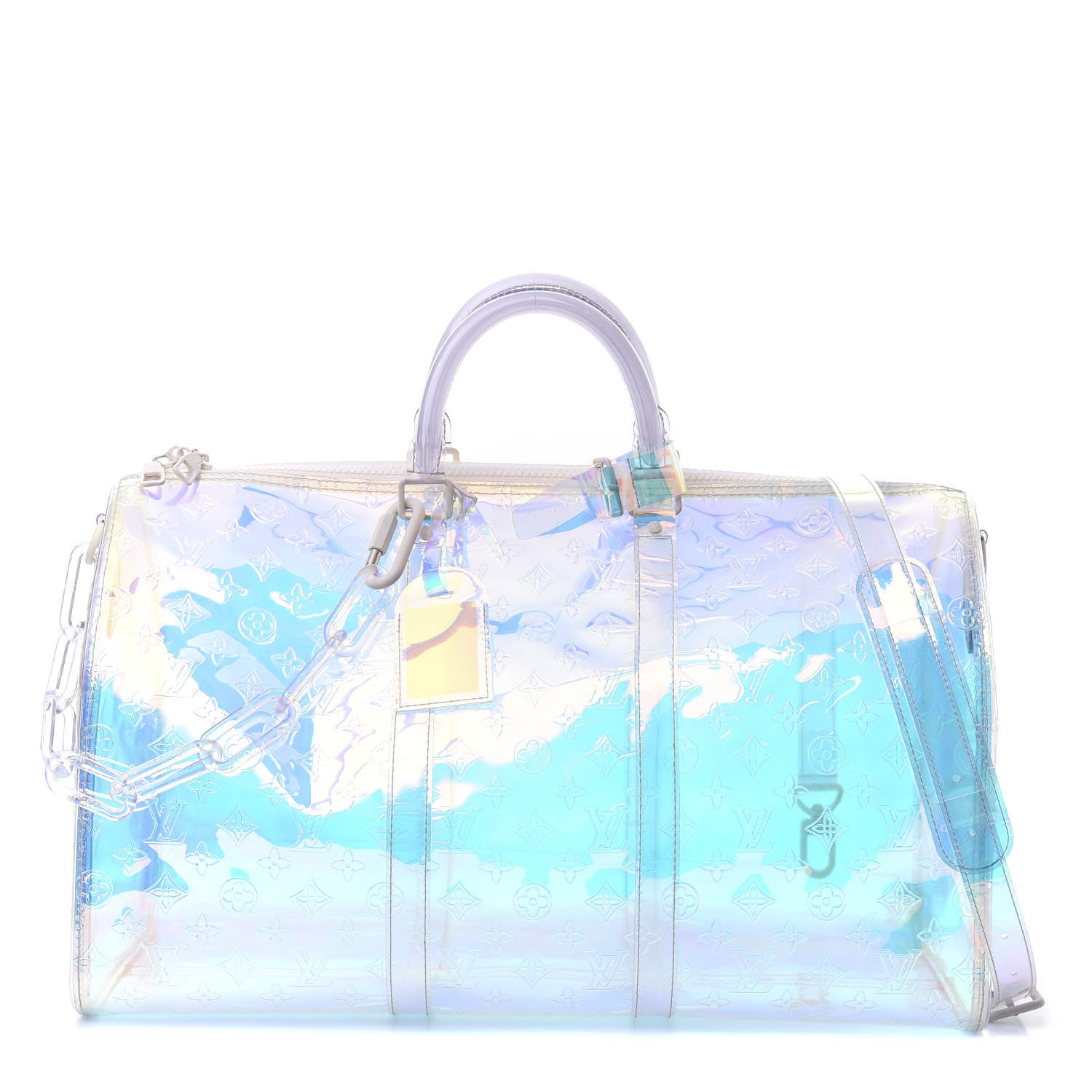 Louis Vuitton PVC Monogram Keepall Bandouliere 50 Iridescent Prism 1 of 9