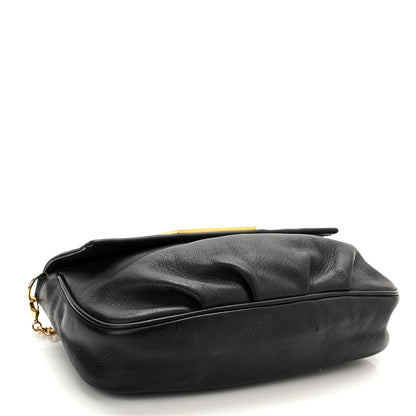 Fendi Vitello Flamingo Enamel Fendista Pouchette Crossbody Black 3 of 12