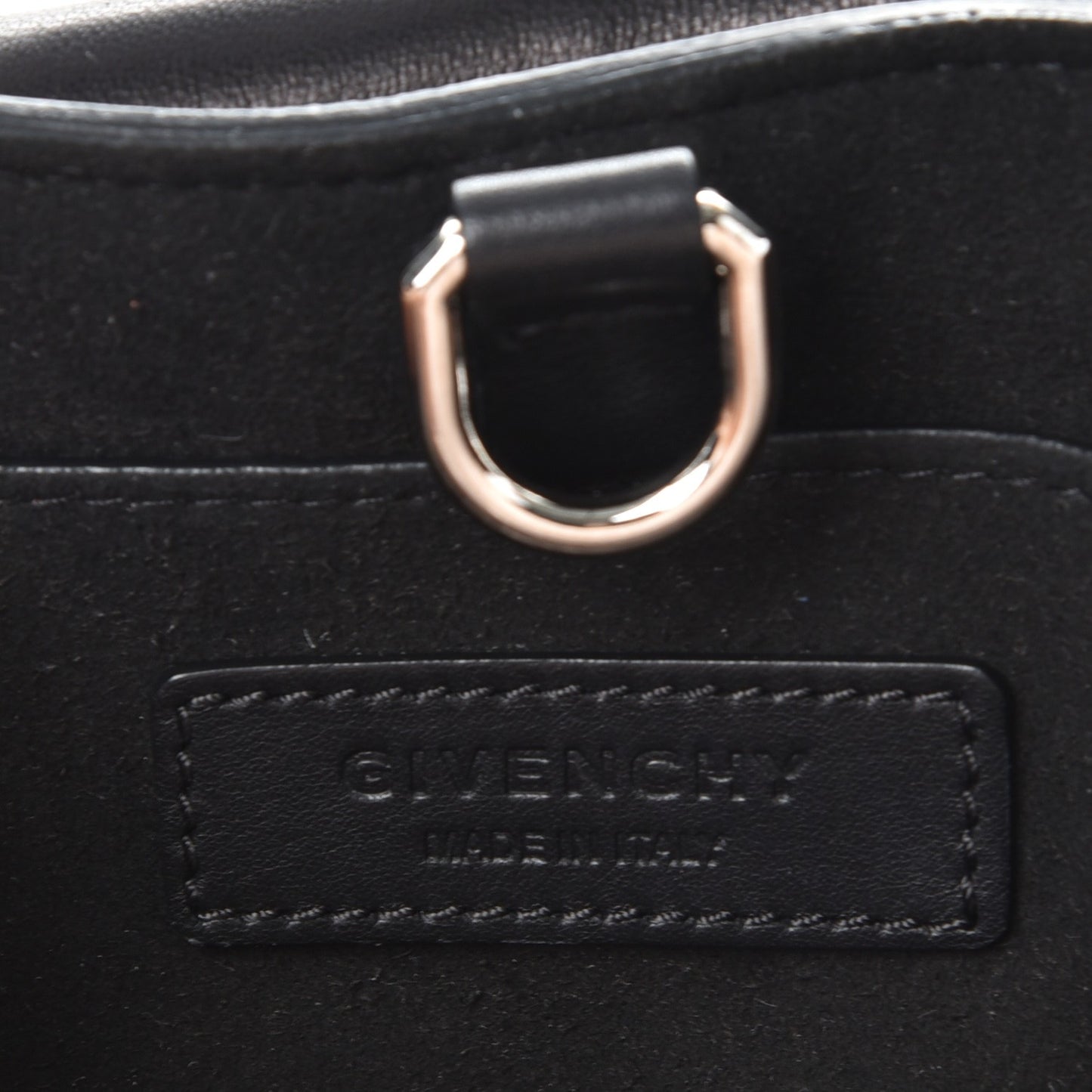 Calfskin Crocodile Embossed Medium Shark Lock Satchel Black