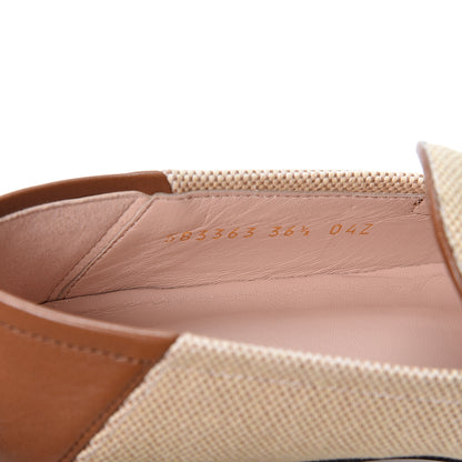 Gucci Canvas Malaga Kid Web Womens Horsebit Brixton Loafers 36.5 Sand Light Cuir 8 of 10