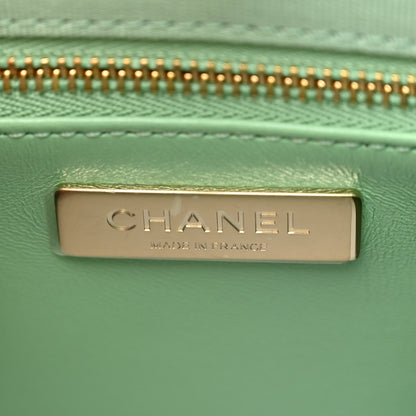 Chanel Shiny Lambskin Quilted Small 31 Shopping Bag Light Green 6 of 10