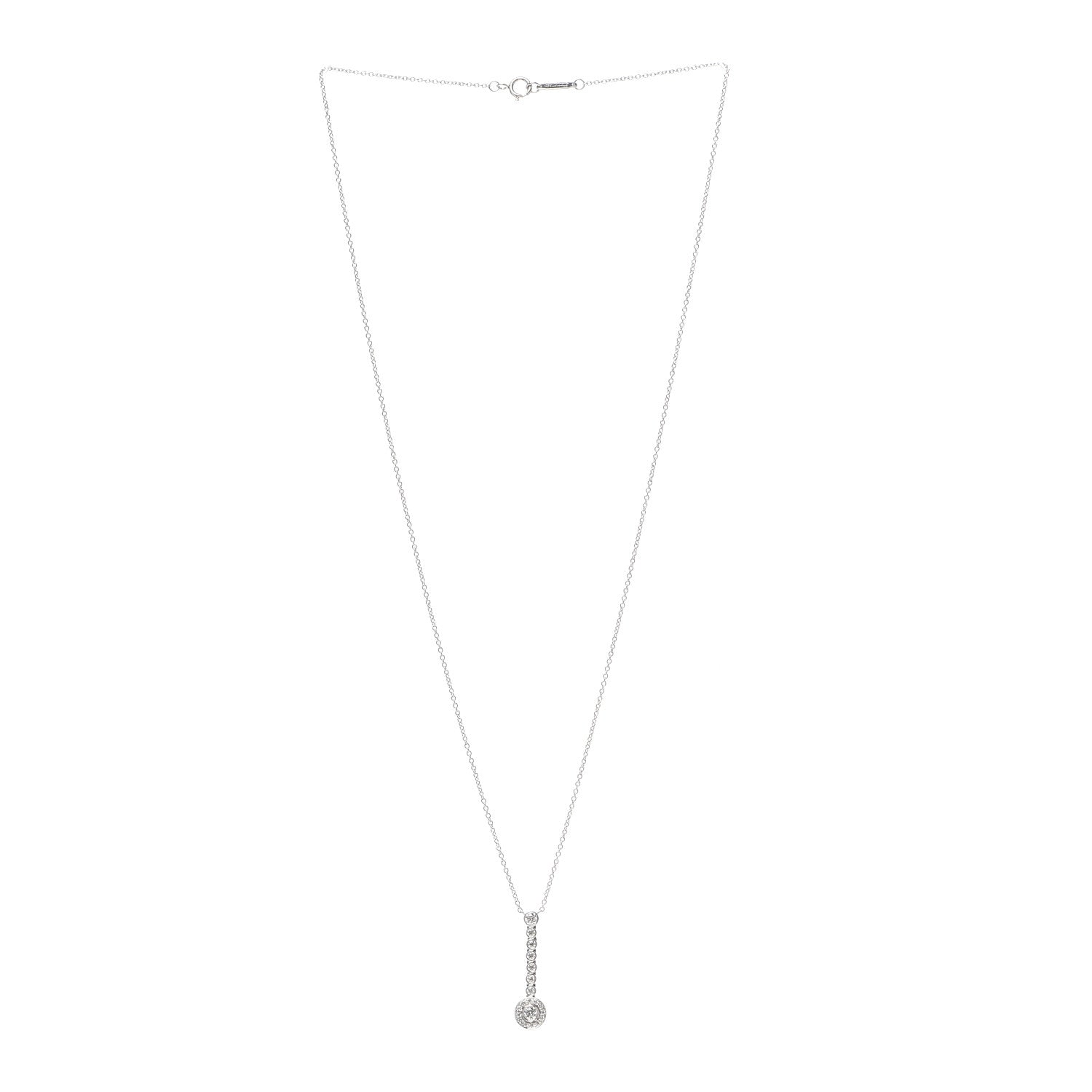 Tiffany Platinum Diamond Circlet Drop Pendant Necklace 3 of 6