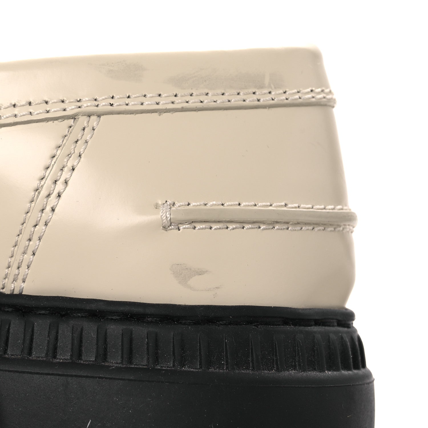 Fendi Vitello Abrasivato Fendigraphy 50mm Loafers 37.5 Blanco Babe 11 of 13