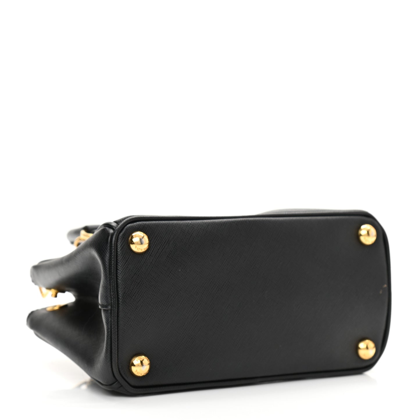 Saffiano Mini Galleria Double Zip Tote Black