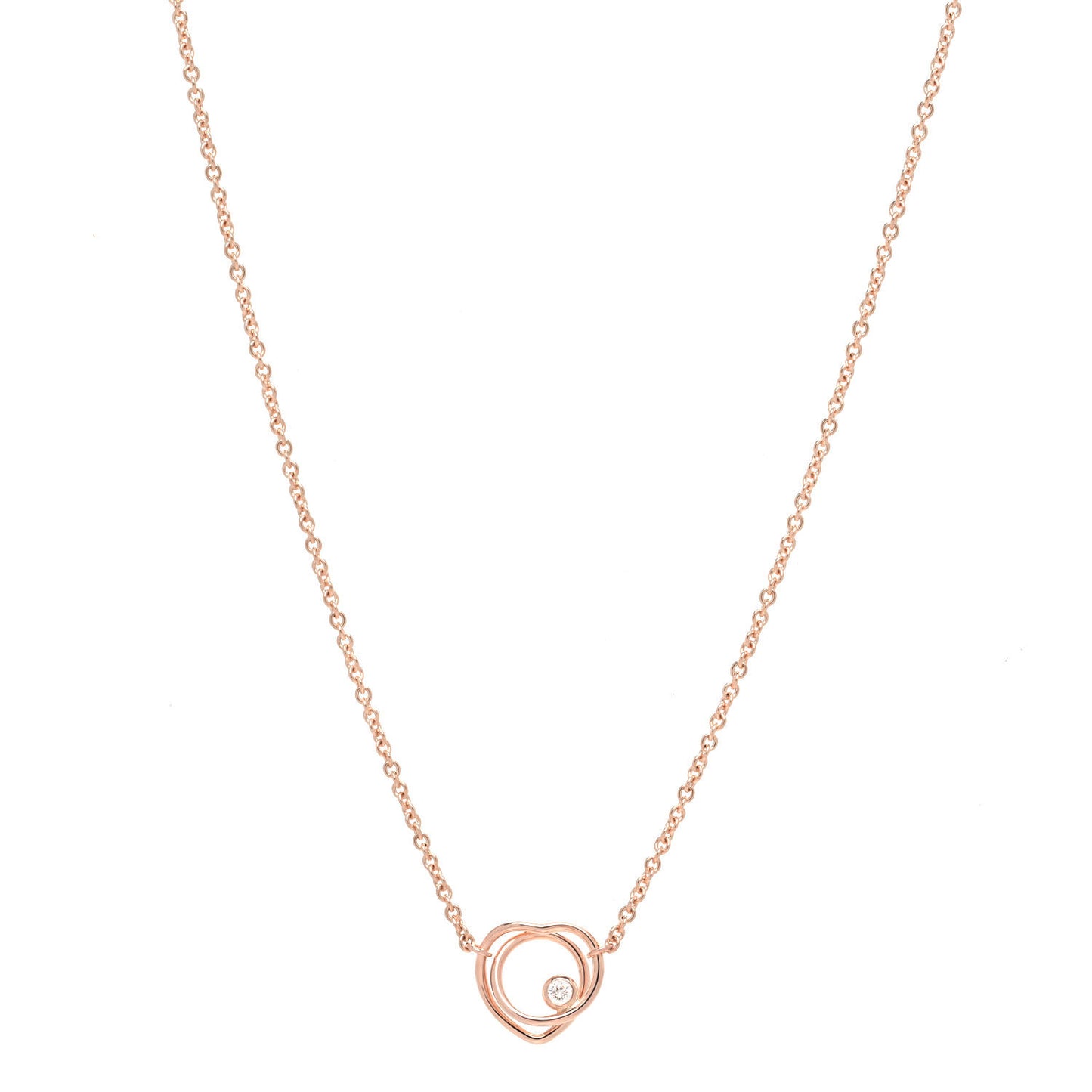 18K Rose Gold Diamond TPM Vertige Coeur Necklace ST