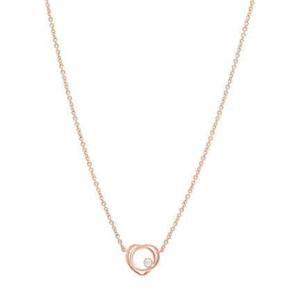 Hermes 18K Rose Gold Diamond TPM Vertige Coeur Necklace ST 1 of 7