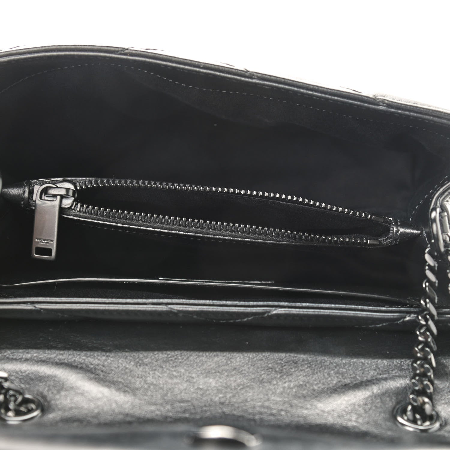 Saint Laurent Calfskin Y Quilted Monogram Small Loulou Chain Satchel Black 5 of 9