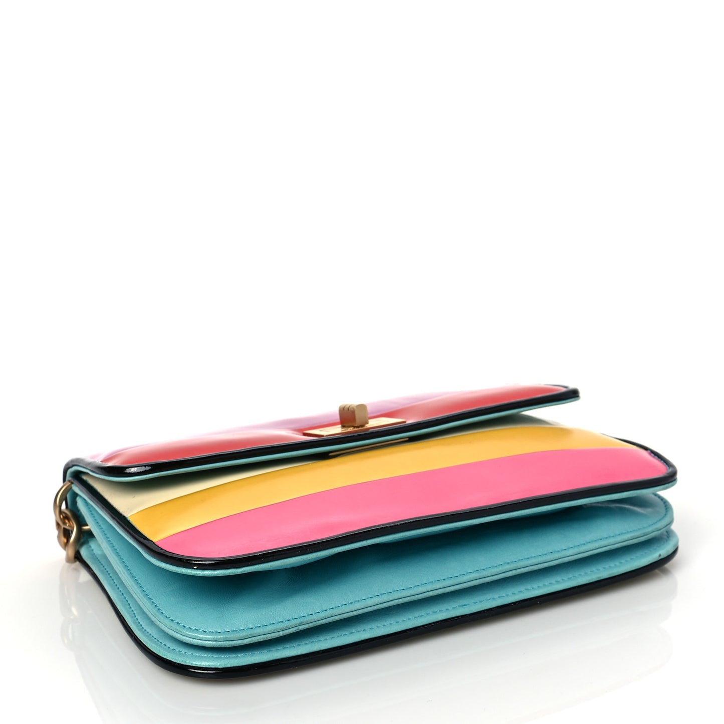 Patent Striped Mademoiselle Flap Multicolor